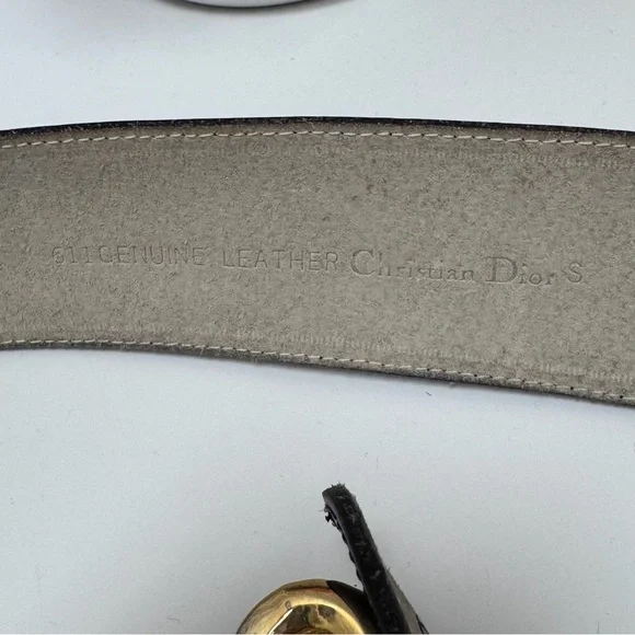 Vintage Christian Dior Leather Belt with CD Buckle - Picture 5 of 5